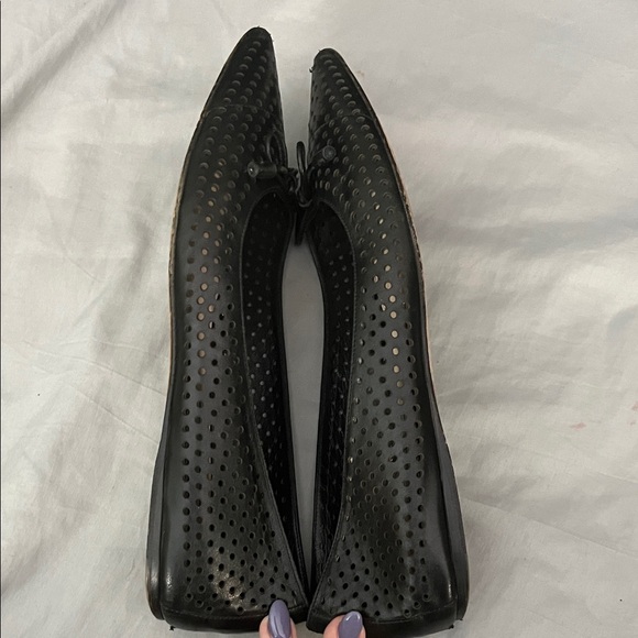 Prada Women's Black Perforated Leather Flats - Picture 4 of 8